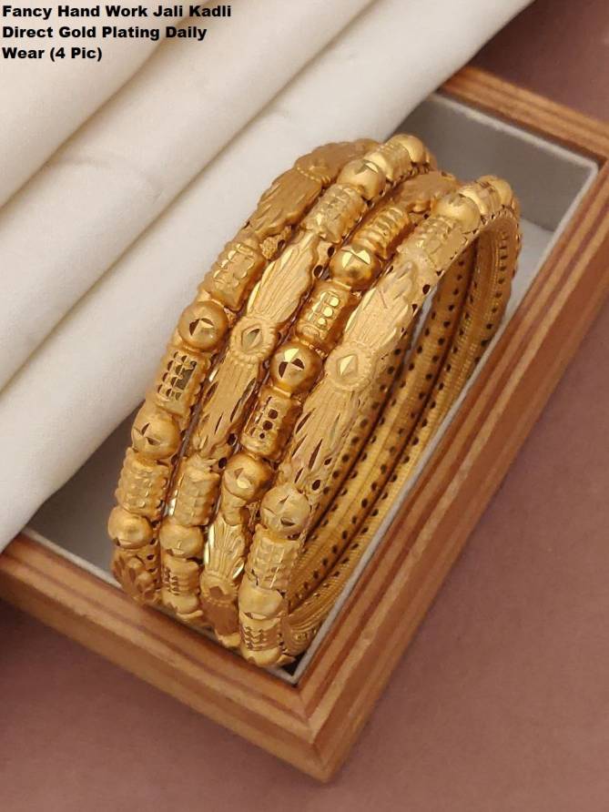 Fancy Micro Gold Plating Bangles Daily Wear Wholesale Market
